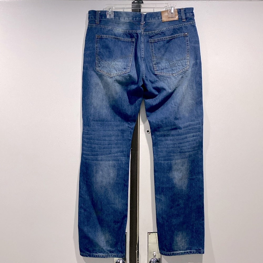 Firetrap Button Fly Men’s Straight Leg Denim Washed Blue Cotton Jeans 36 Long !!